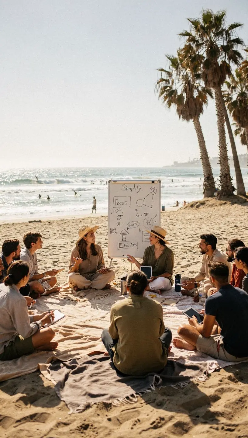 Illustration of a user navigating an intuitive digital app designed to simplify daily tasks and enhance productivity.